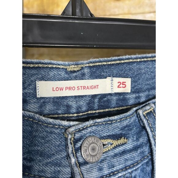 LEVI'S LOW PROFILE STRAIGHT LEANS BROKEN IN EVERYDAY WEAR DENIM COTTON JEANS - Picture 3 of 3